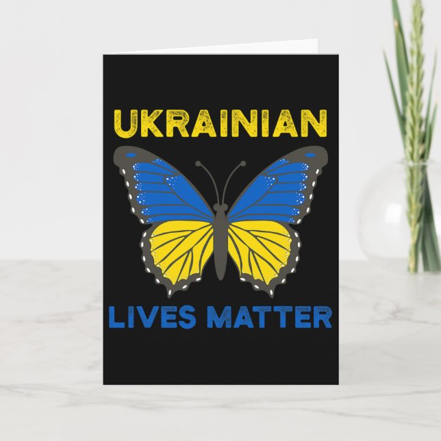 Cartão Ukrainian Butterfly Support Ukraine Flag Freedom S (Frente)