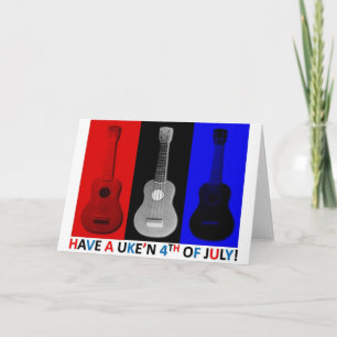 Cartão Ukulele 4th of July