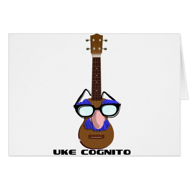 Cartão Ukulele em incógnito (Frente Horizontal)