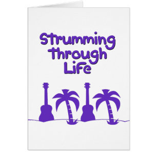 Cartão Ukulele roxo