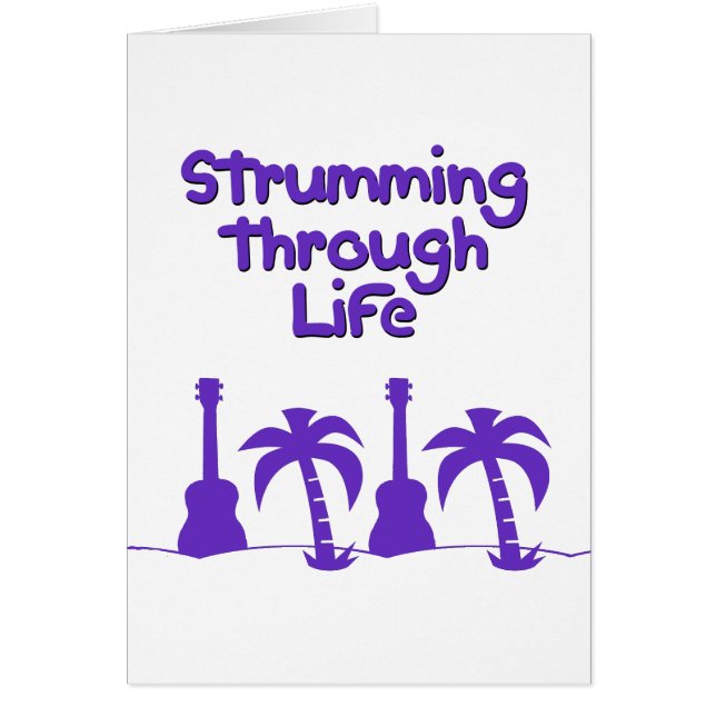 Cartão Ukulele roxo (Frente)