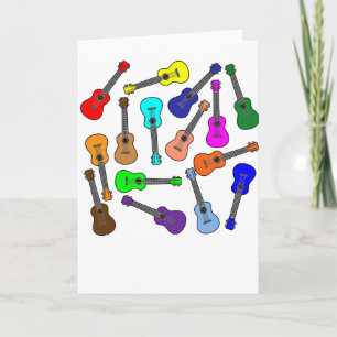 Cartão Ukuleles Coloridos
