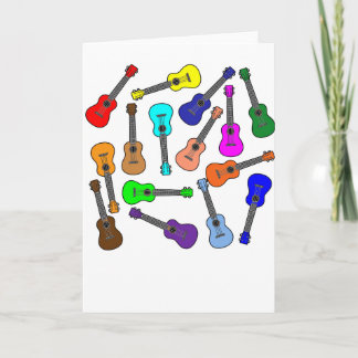 Cartão Ukuleles Coloridos