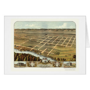 Cartão Ulm novo, mapa panorâmico do manganês - 1870