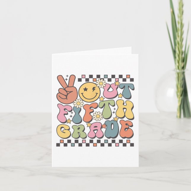 Cartão Último Dia De 5 Grau De Paz De Groovy No Quinto An (Frente)