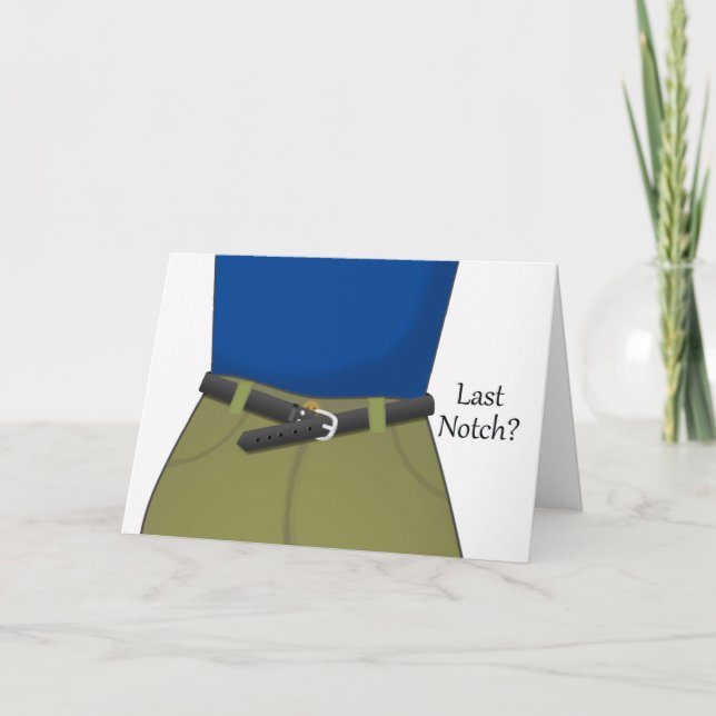 Cartão Último Entalhe? Parabéns na perda de peso (Frente)