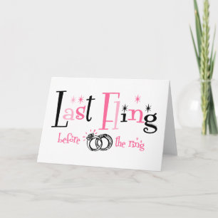 Cartão Último Fling antes do anel