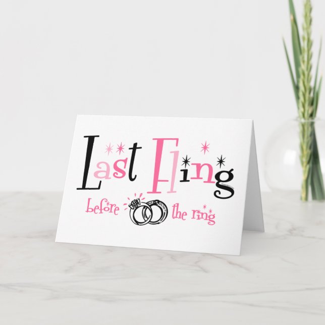 Cartão Último Fling antes do anel (Frente)