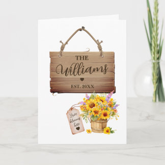 Cartão Último Nome Personalizado & Ano de Casamento Rusti