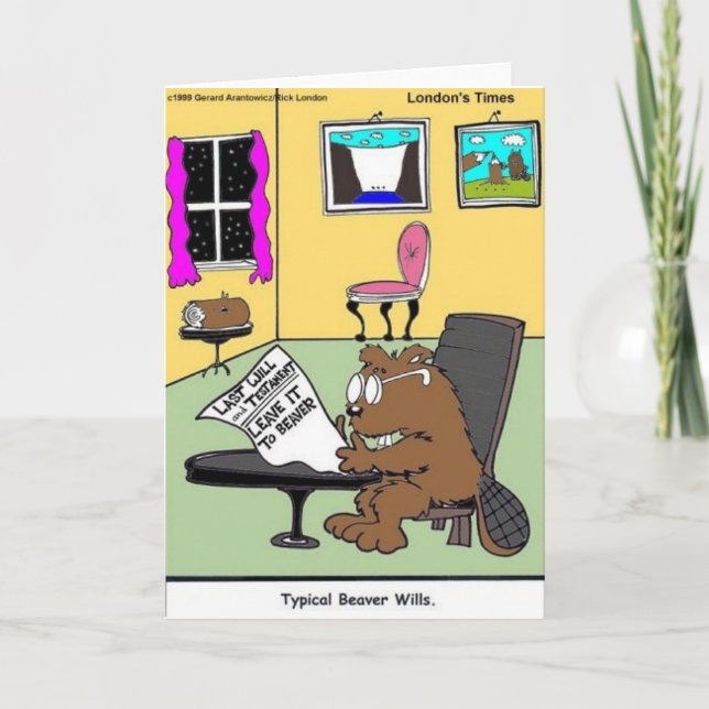 Cartão Último testamento e testamento do castor típico (Frente)