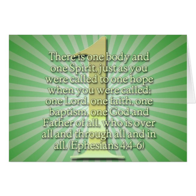 Cartão UM 4:4 de Ephesians - ESCRITURA de 6 BÍBLIAS (Frente Horizontal)