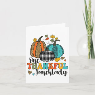 Cartão Um almoço de graças à Lady School Pumpkins Thanksg