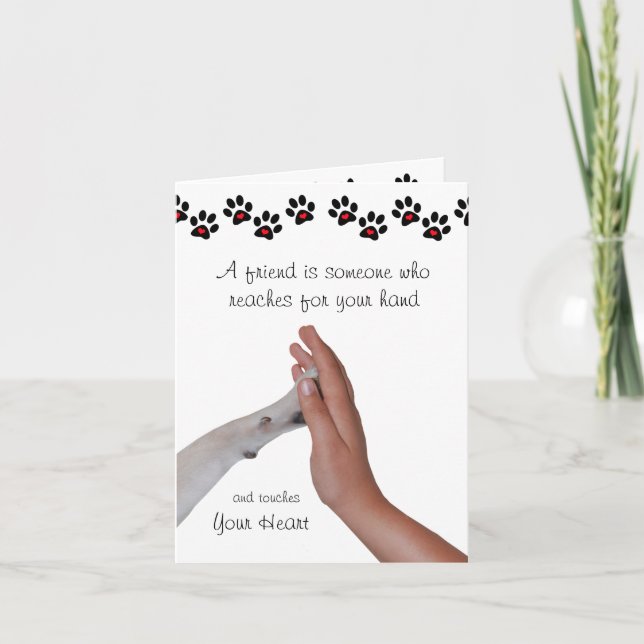 Cartão Um Amigo É Alguém Que Chega Pela Sua Mão (Frente)