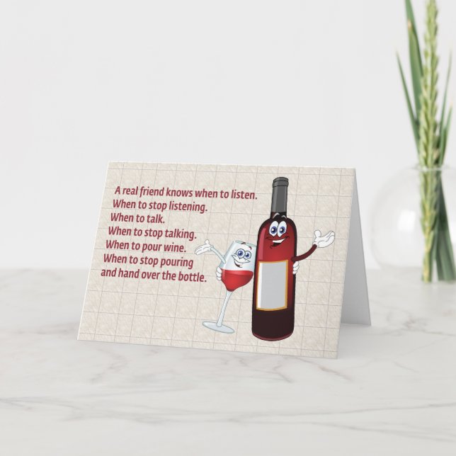 CARTÃO "UM AMIGO SABE QUANDO ESCUTAR" (Frente)