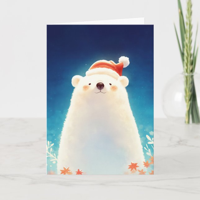Cartão Um Amuleto Sazonal de Urso Polar (Frente)