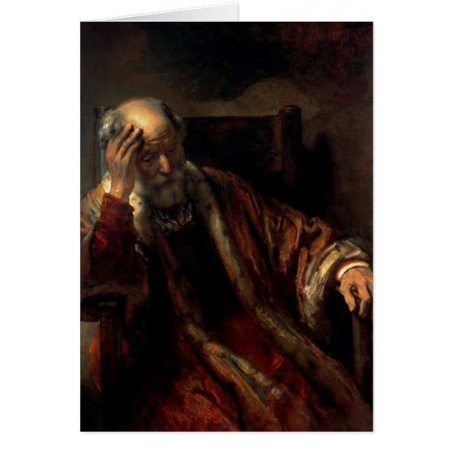 Cartão Um ancião em uma poltrona (Frente)