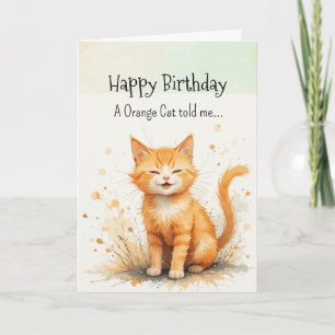 Cartão Um Animal de Aniversário da Personalidade de Gato