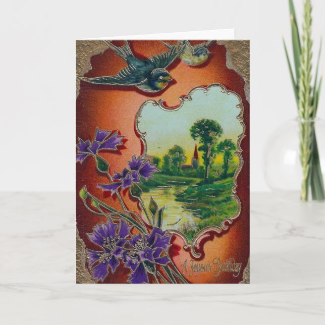 Cartão Um aniversário alegre (Frente)