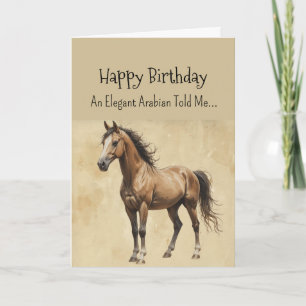 Cartão Um Aniversário da Personalidade do Cavalo Árabe