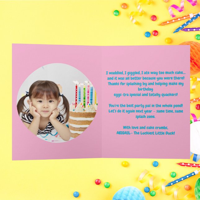 Cartão Um Aniversário de criança De Foto De Duque Sortudo (Criador carregado)