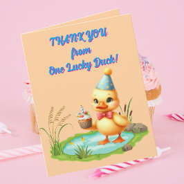 Cartão Um Aniversário de criança De Foto De Duque Sortudo