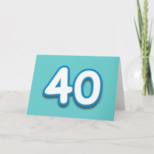 Cartão Um aniversário ou um aniversário de 40 anos -