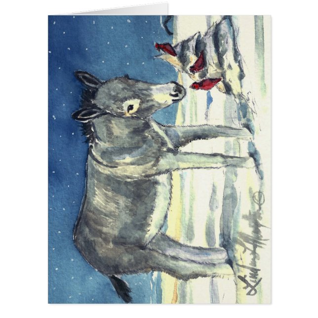 Cartão Um asno para o Natal (Frente)