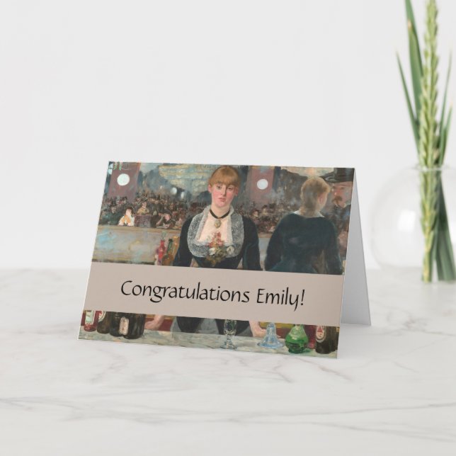 Cartão Um Bar no Manet Folies-Bergère Edouard (Frente)