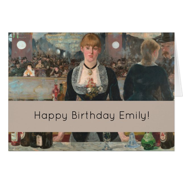 Cartão Um Bar no Manet Folies-Bergère Edouard (Frente Horizontal)