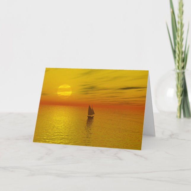 Cartão Um barco de navigação (Frente)