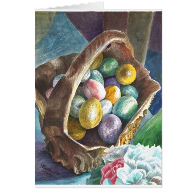 Cartão Um basketful de desejos do casamento (Frente)