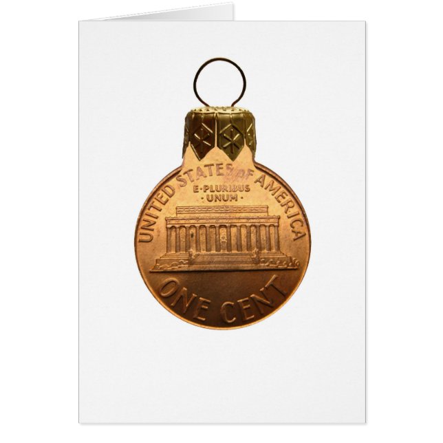 Cartão Um bauble do centavo do dólar (Frente)