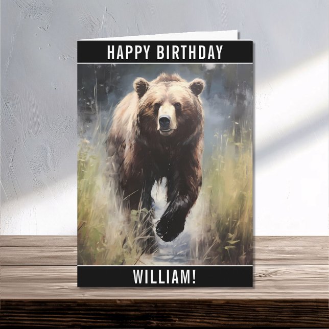 Cartão Um Bear Feliz Aniversário Grelha (Criador carregado)