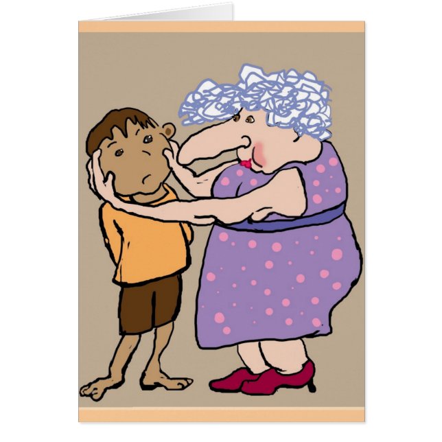 Cartão Um beliscão na bochecha da tia Dot (Frente)