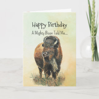 Cartão Um Bison Buffalo Personalidade Búfalo, Animal de D
