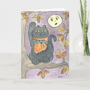 Cartão Um bom desejo de sorte no outono com Dentro Verso