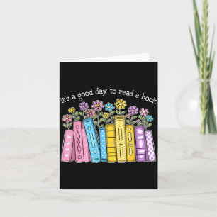Cartão Um Bom Dia para Ler Um Amante de Livros Floral