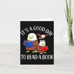 Cartão Um bom dia para ler um livro águia bibliotecária b