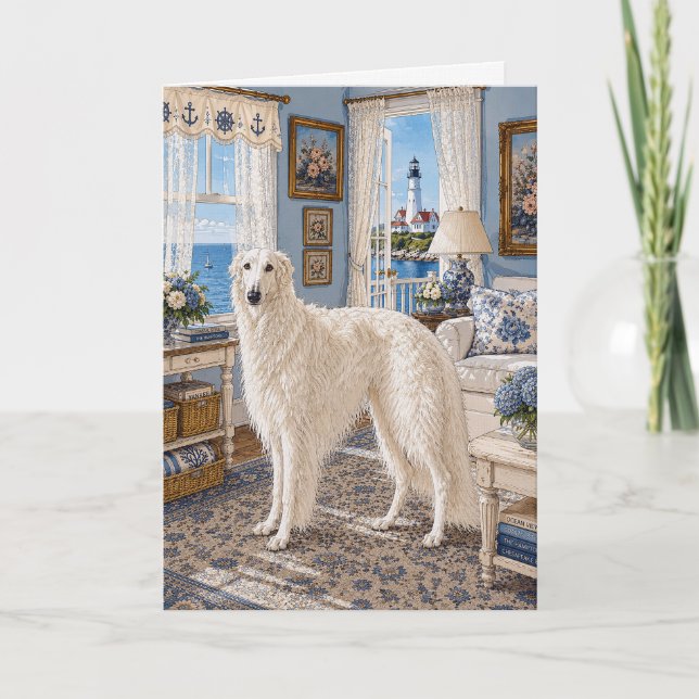Cartão Um Borzoi de Nantucket  (Frente)
