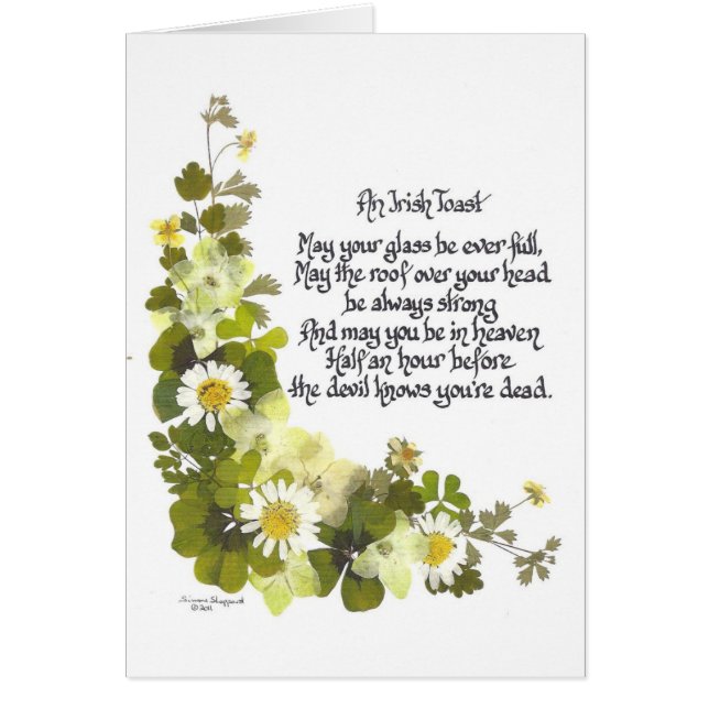 Cartão Um brinde irlandês (Frente)