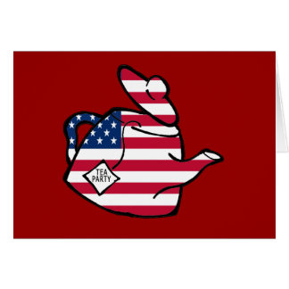 Cartão Um bule em cores da bandeira americana