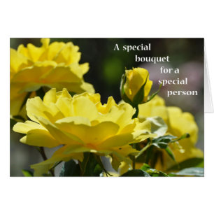 Cartão Um buquê especial para um rosa Pessoa-Amarelo