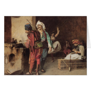 Cartão "Um café no Cairo" por Jean Leon Gerome
