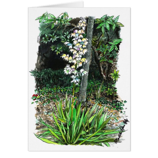 Cartão Um canto de um jardim (Frente)