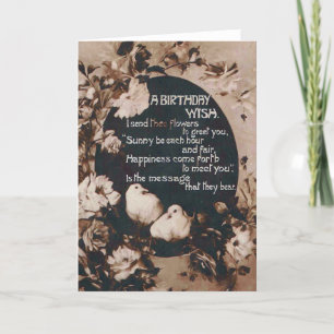 Cartão Um Cartão-postal de Aniversário para Doves Vintage