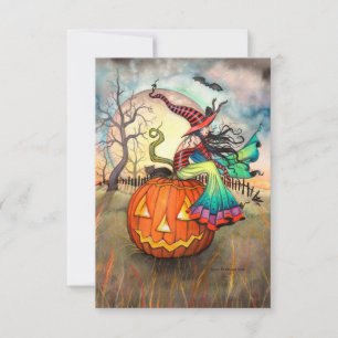 Cartão Um Cartão-postal Giant Pumpkin Halloween