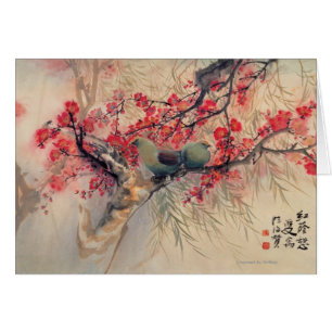 Cartão Um casal no primavera