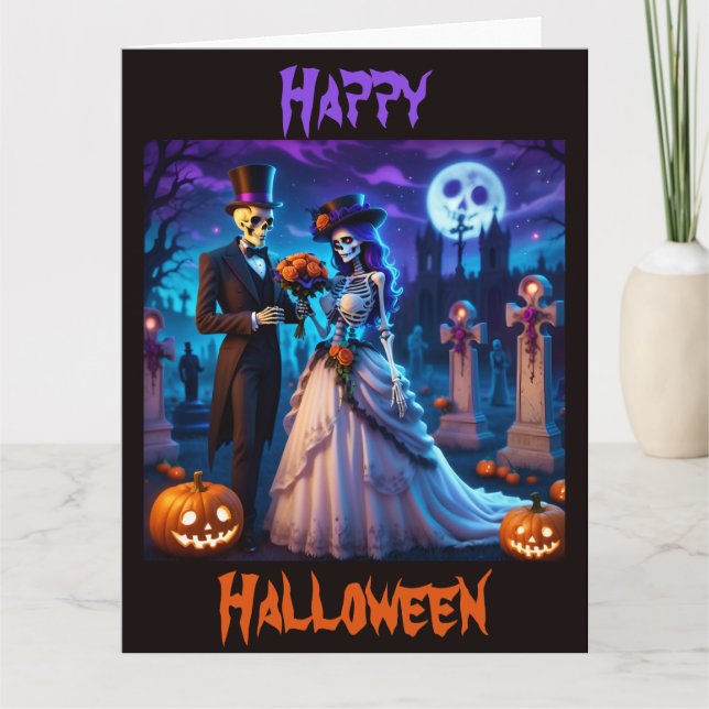 Cartão Um Casamento de Halloween (Frente)