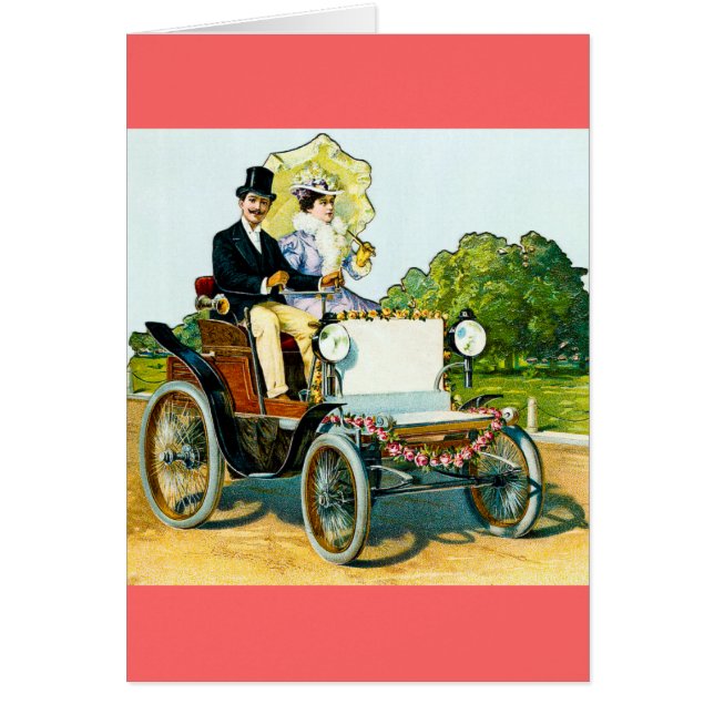 Cartão Um cavalheiro e sua senhora Ir Para um passeio - (Frente)