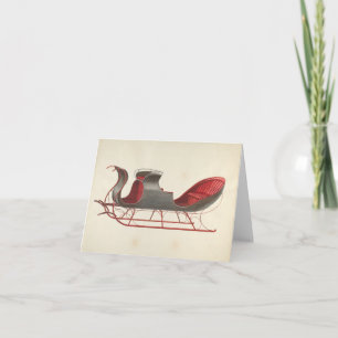 Cartão Um Cavalo Aberto - Sleigh - Natal